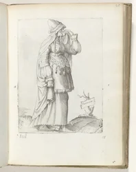 Tartara (título no objeto) Tartaarse vrouw, c. 1550 As Atitudes de Diferentes Nações de Nossa Era (título da série)