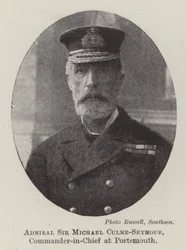 Almirante Sir Michael Culme-Seymour, comandante em chefe em Portsmouth