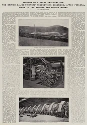 A propósito de uma grande amalgamação, descreveu a British Calico-Printers Productions, após visitas pessoais às obras inglesa e escocesa