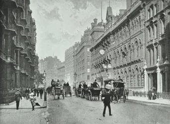 Lojas do Exército e da Marinha, Victoria Street, Westminster LB: olhando para o leste pela Francis Street, 1895