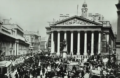 Banco da Inglaterra, Threadneedle Street, cidade de Londres, 1890