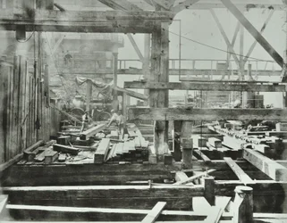 Ponte Blackfriars: obras em andamento, 1869