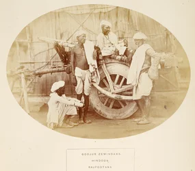 Goojur Zemindars, Hindoos, Rajpootana, de The People of India, de J. Forbes Watson, publicado em 1868 (impressão de albume)