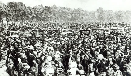 Grande votação para demonstração de mulheres no Hyde Park, 21 de junho de 1908