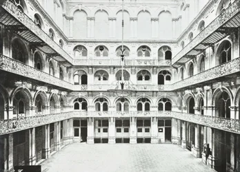 Troca de lúpulo: interior do corredor leste, Southwark Street, Londres, 1890