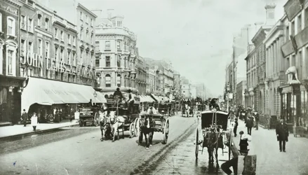 John Lewis, Oxford Street, Westminster LB: olhando para o leste por Oxford Circus, 1890