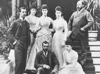O Rei Eduardo e sua família (foto a p/b)