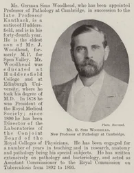 Sr. G Sims Woodhead, novo professor de patologia em Cambridge