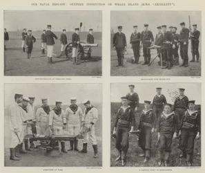 Nossa Brigada Naval, Instrução de Artilharia na Ilha das Baleias (HMS Excelente)