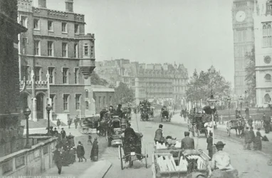 Praça do Parlamento, Westminster LB: Broad Sanctuary olhando para Parliament Square, 1896