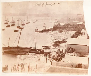 Porto de Zanzibar, de um álbum pertencente a Henry Morton Stanley