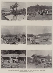 Cenas no nordeste do Japão, mostrando o efeito das ondas de maré recentes