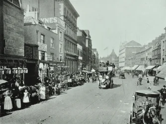 Shoreditch High Street: olhando para o norte, 1896