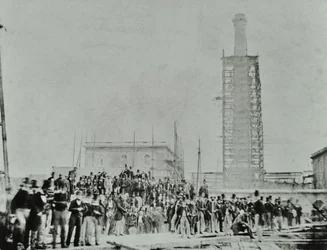 Esgoto do emissário do sul, Crossness: dignitários no local, 1865