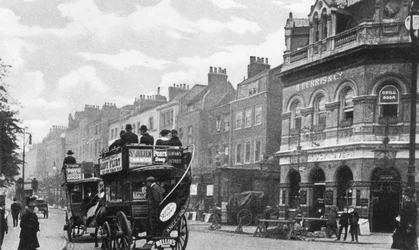 A taberna Cock, Highbury, cerca de 1900