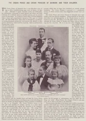 O príncipe herdeiro e a princesa herdeira da Dinamarca e seus filhos