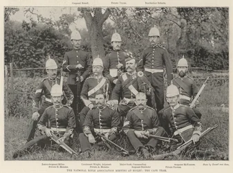 Reunião da Associação Nacional do Rifle em Bisley, a equipe do Cape