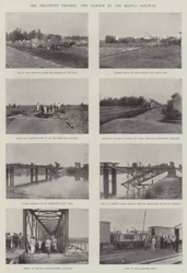 O problema filipino, o dano à estrada de ferro de Manila