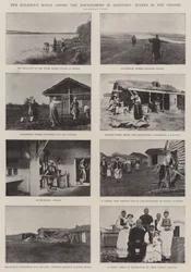 A mania religiosa entre os Doukhobors em Manitoba, cenas na colônia