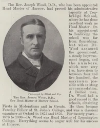 O Reverendo Joseph Wood, DD, Novo Diretor da Escola de Harrow