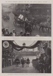 O progresso real através da cidade e do sul de Londres, 25 de outubro