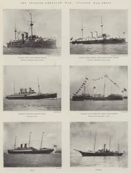 A guerra hispano-americana, navios de guerra espanhóis