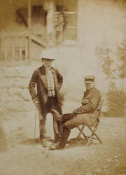 Visconde Gough e General Sir W. Codrington na HQ Sebastopol (foto sépia)