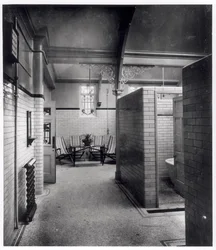 Cubículos privados e área de espera de Bramley Baths, Leeds