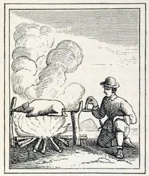 Um Boucan, de "Santo Domingo Past and Present", de Samuel Hazard, pub. 1873