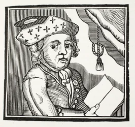 Breve relato das aventuras de M. Bamfyeld Moore Carew, ilustração de Chap-books of the Eighteenth Century de John Ashton, publicado em 1882