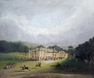 Um Fete em Firle, onde o antigo jogo de Quintain foi revivido, 1827