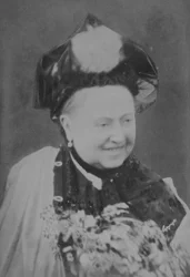 Um retrato jubilar da rainha Vitória (1819-1901) Rindo, 21 de junho de 1887 (foto sépia)