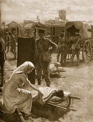 Uma Estação Médica Lidando com Soldados Feridos, 1914-19