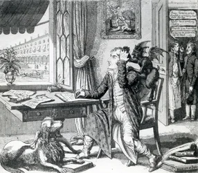 Um poeta nobre - arranhando suas idéias, publicado por J. Johnston, 1823