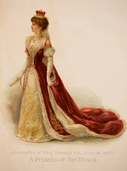Uma par do reino com os seus trajes de coroação