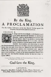Uma Proclamação do Rei, para a Descoberta Adicional do Projeto Horripilante Contra Sua Majestade Pessoas e Governo Sagrados, 27 de novembro de 1678