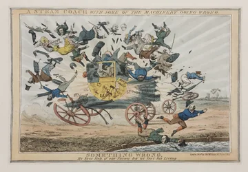 Um Treinador de Vapor com Algumas das Maquinas Indo Errado, c.1825
