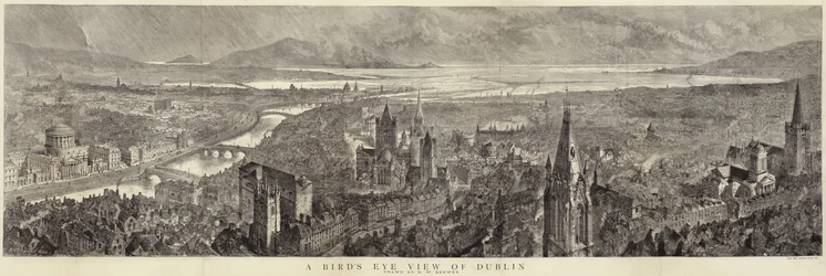 Uma vista panorâmica de Dublin