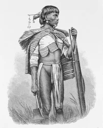 Uma calinga de Luzon nas Filipinas, de "The History of Mankind", Vol.1, do Prof. Friedrich Ratzel, 1896