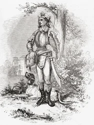 Um grande falcoeiro, da velha Inglaterra: A Pictorial Museum, pub. 1847