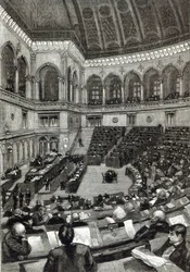 Uma noite sentada na Câmara dos Deputados italiana, de &39;Leisure Hour&39;, 1891