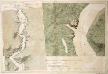 Um plano de Fort Montgomery e Fort Clinton, 1774-1779