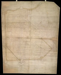 Um plano das fortificações da cidade de Portsmouth, c. 1545-1546