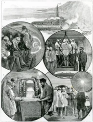 Uma visita ao Túnel da Mancha, ilustração de The Graphic 4 de março de 1882