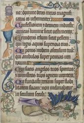 Acrescentar. 42130, f.182v Salmo 103, com grotescos, do 