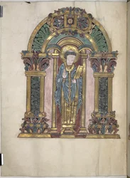 Adicionar. 49598, f.97v, St Swithun, Benedictional de St Aethelwold, 971-984 (velino)