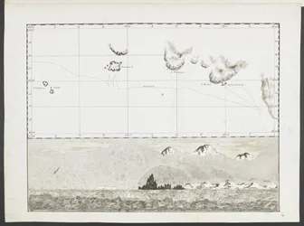 Adicionar MS 15500 f.13 Vinte e duas cartas, vistas de Headlands, etc., tiradas durante a viagem do Capitão Cook na Resolução através do Pacífico e do Oceano Antártico