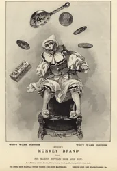 Anúncio para o sabão de Brookes Monkey Brand