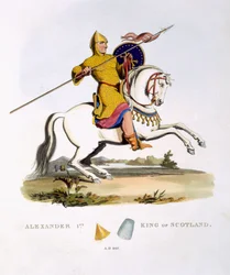Alexandre I, rei da Escócia (c.1080-1124), 1107, da Ancient Armor, de Samuel Rush Meyrick, 1824