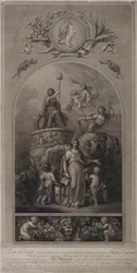 Alegoria da cidade de Londres com a espada do Estado e a carta da cidade" (litografia)
